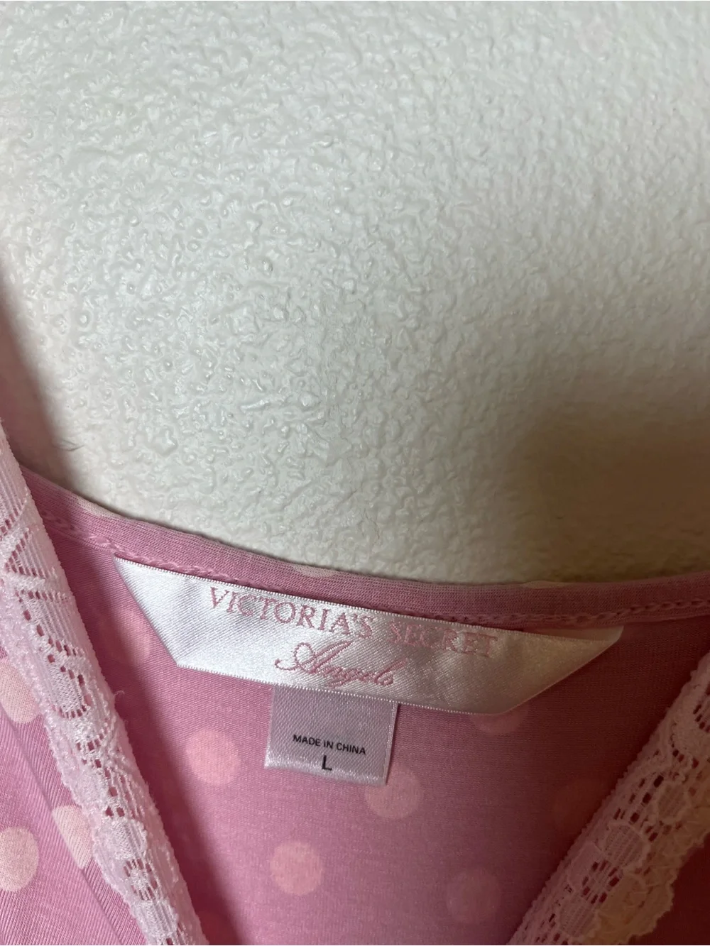 Victoria's Secret Pink Babydoll Ruffle Polka Dot Lace-Trim Chemise